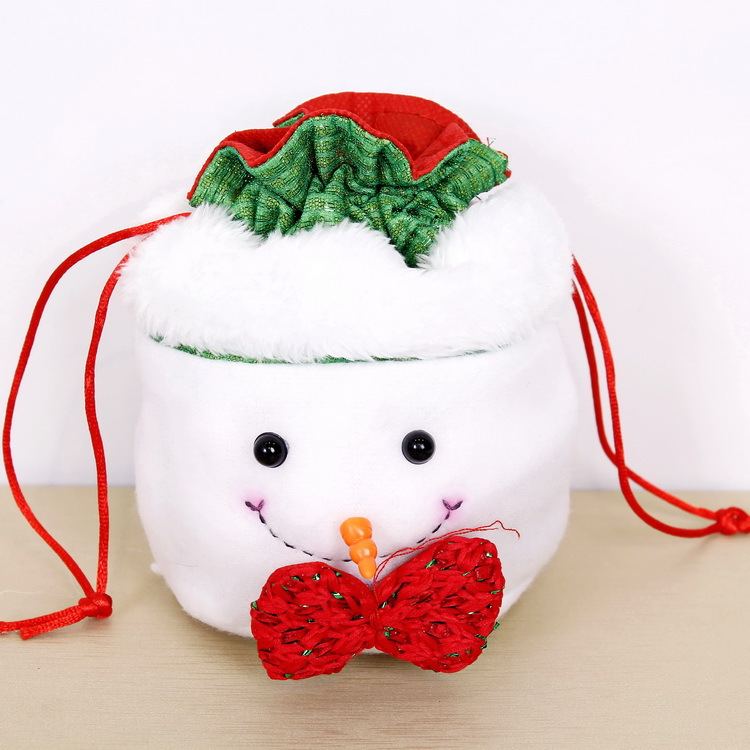 New Christmas Gift Bag Plush Christmas Eve Apple Gift Bag Festival Children Cartoon Candy Gift Bag