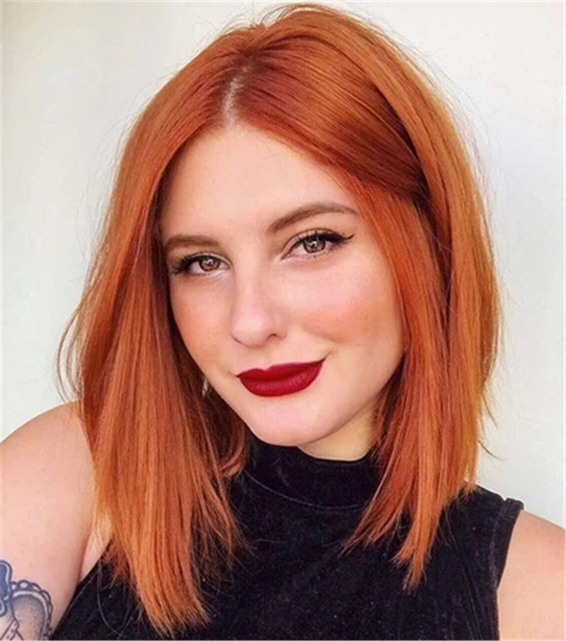 橘色头发图片