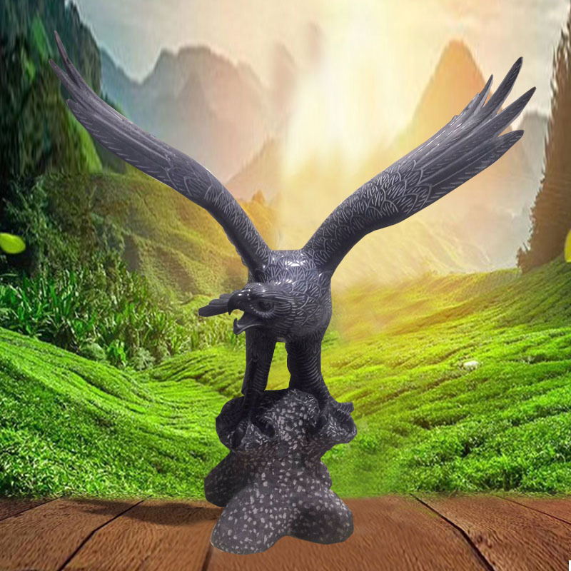 青石石鹰石雕鹰 石头老鹰 雄鹰 老鹰摆件风水鹰