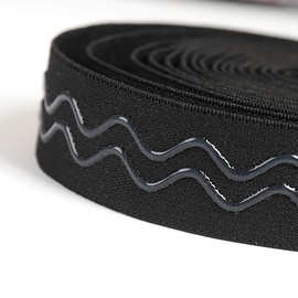 黑色仿尼龙防滑松紧带 硅胶止滑带防滑条适用于滑雪服裤腰里