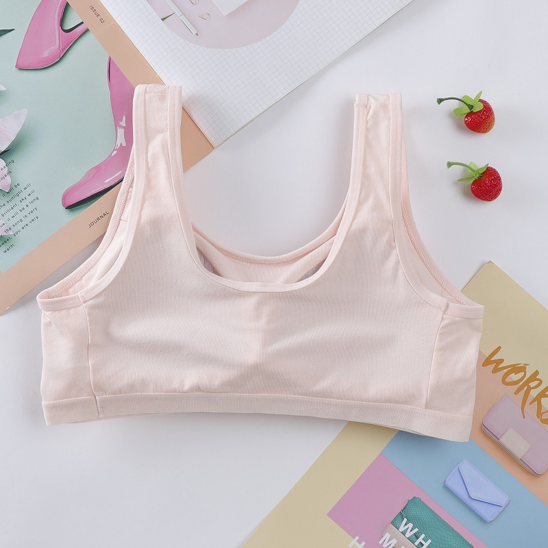 亲蜜佳儿少女学生内衣发育期初中学生宽肩带文胸全棉无钢圈小背心