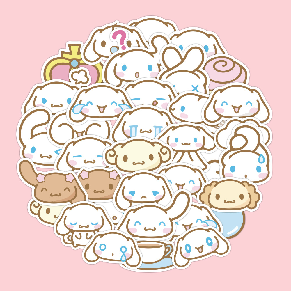 40张日韩卡通可爱狗狗玉桂狗手帐贴纸创意手机装饰素材防水贴纸