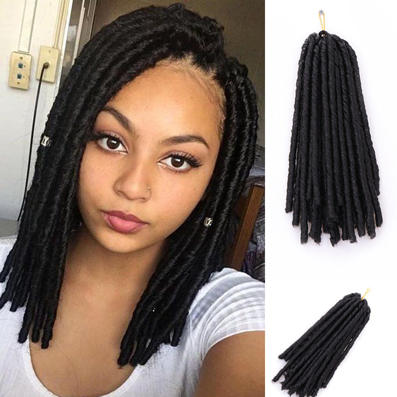 新款热销扭辫欧美时尚女士14寸钩针发脏辫空心辫化纤接发一件代发