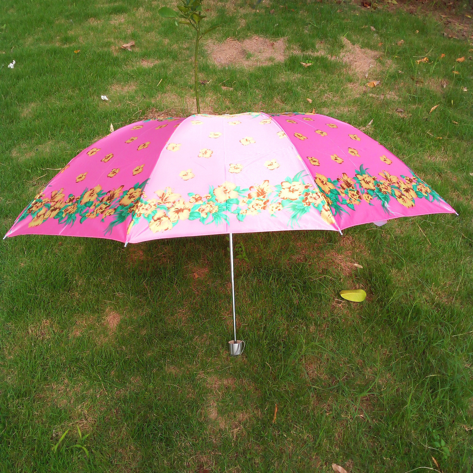 Factory Supply Wholesale UV Protection Tri-Fold Sunny Umbrella 10 Bone Flower Satin Boutique Lady Umbrella