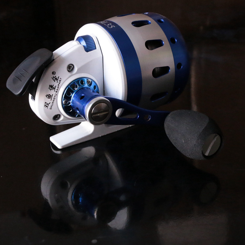 射鱼轮鱼镖弹弓渔轮双鱼堡垒bl35不锈钢金属封闭黑金刚渔轮傻瓜轮