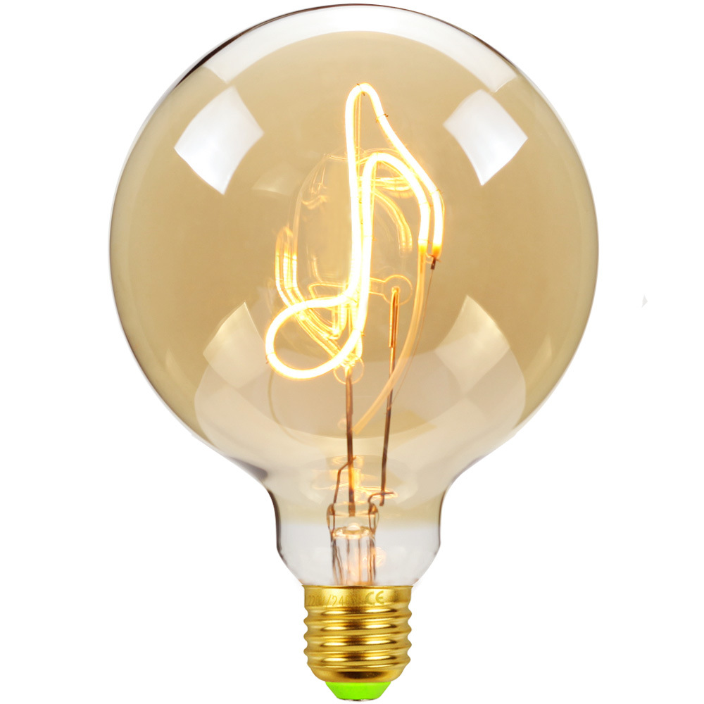 g125八分音符led台灯创意咖啡店音乐酒吧复古装饰灯泡220v e27 4w