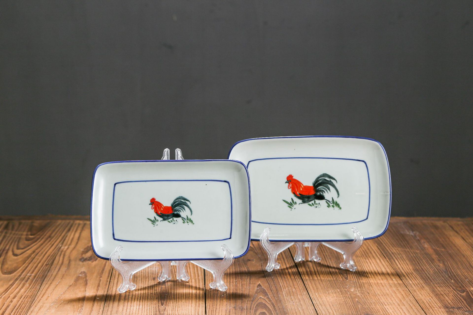 工厂直销 公鸡盘 陶瓷 长方形盘子 陶瓷肠粉盘 肠粉碟 可制logo