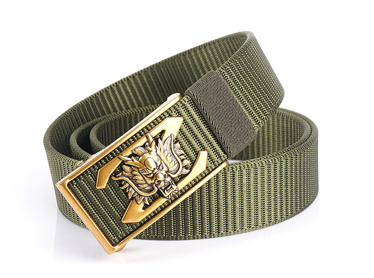 皮带男龙头腰带帆布尼龙带皮带无牙扣无孔自动扣潮年轻人裤带休闲