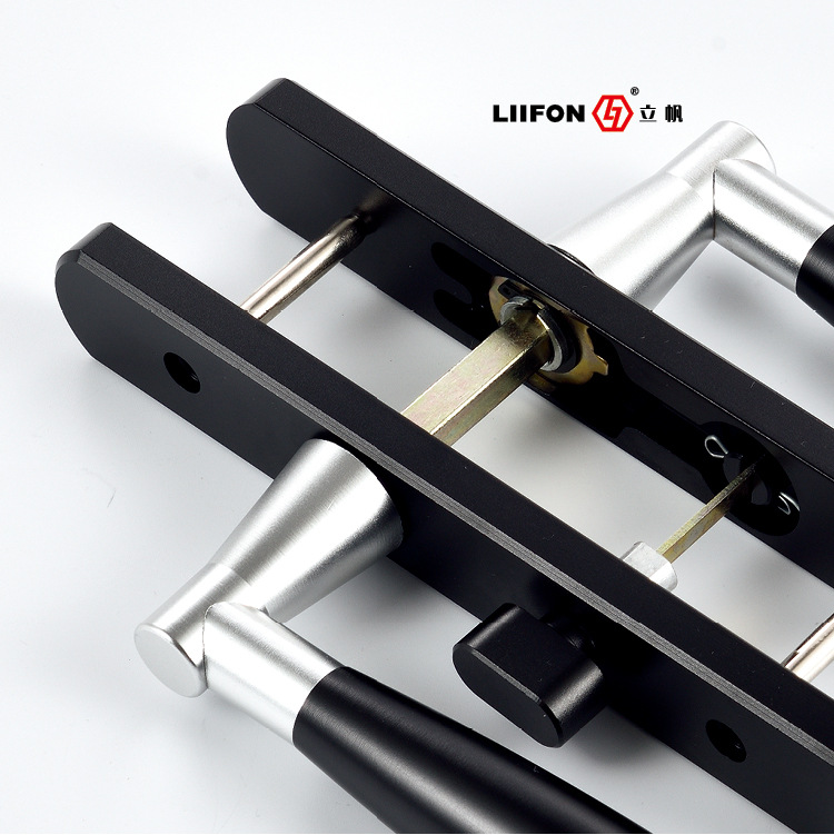 平开门锁执手锁 无钥匙 洗手间 卧室 铝合金家用通用型 极窄门框-阿里