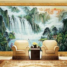 现代简约客厅风景装饰画沙发背景墙挂画卧室壁画立体瓷砖背景墙