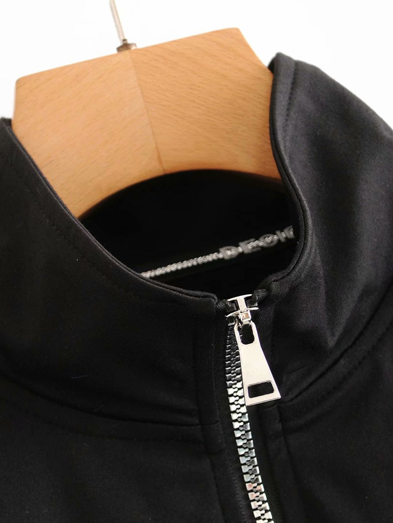 k541.1-女装批发 新款 欧美风 个性时尚拼接黑色蝙蝠袖夹克外套