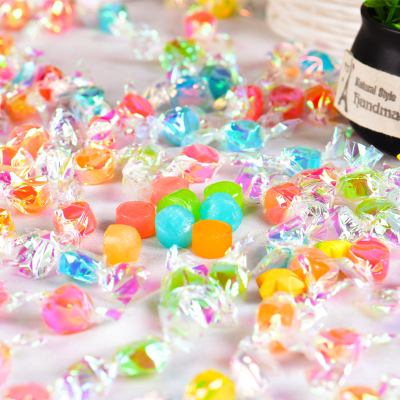 500g千纸鹤糖果袋装炫彩透明纸水果话梅糖送男女友