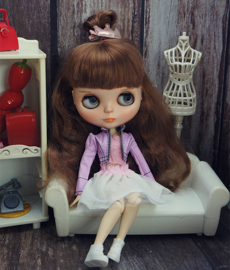 多关节小布娃娃衣服blythe娃衣19关节体休闲外套手工6分娃衣卫衣