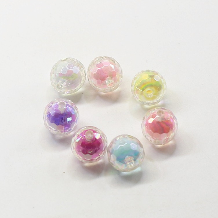 韩国七彩珠中珠 diy手工饰品配件包包编织地球珠发饰发绳配件批发