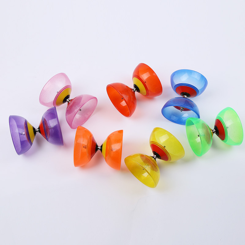 蒋师傅彩色软胶双头空竹 结实耐摔专业训练双头彩色空竹