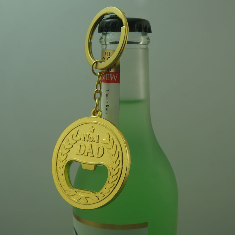 新奇特开瓶器父亲节开瓶器圆形奖牌开瓶器金牌开瓶器