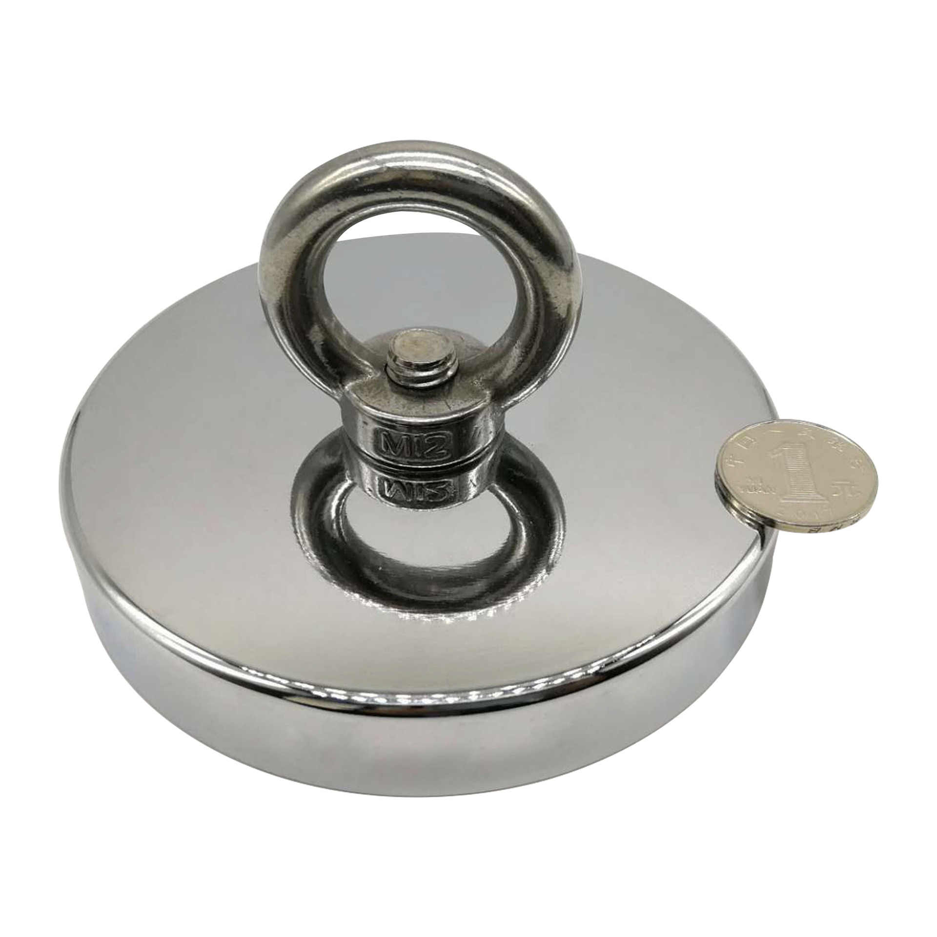 强力打捞磁铁d120 深海河道打捞强磁 打捞吸盘磁铁 吊环钕铁硼