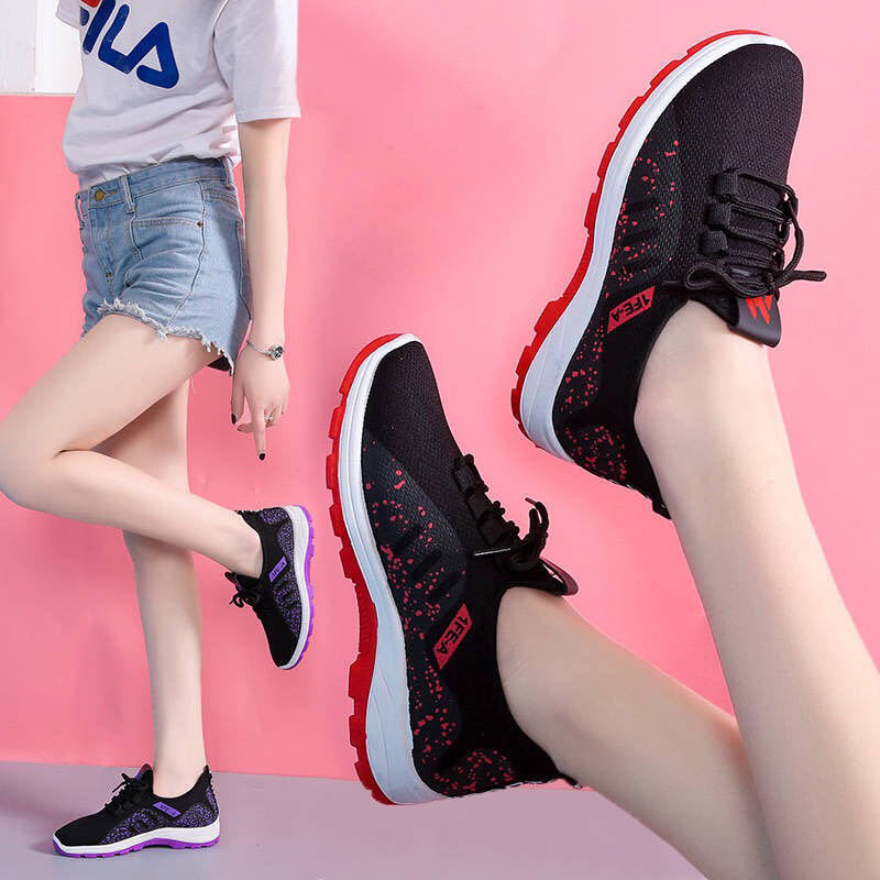 2021 New Spring and Autumn Breathable Shoes Women's Casual Sports Mesh Shoes Low-Top Tablet Fashion Trendy Shoes Factory Wholesale