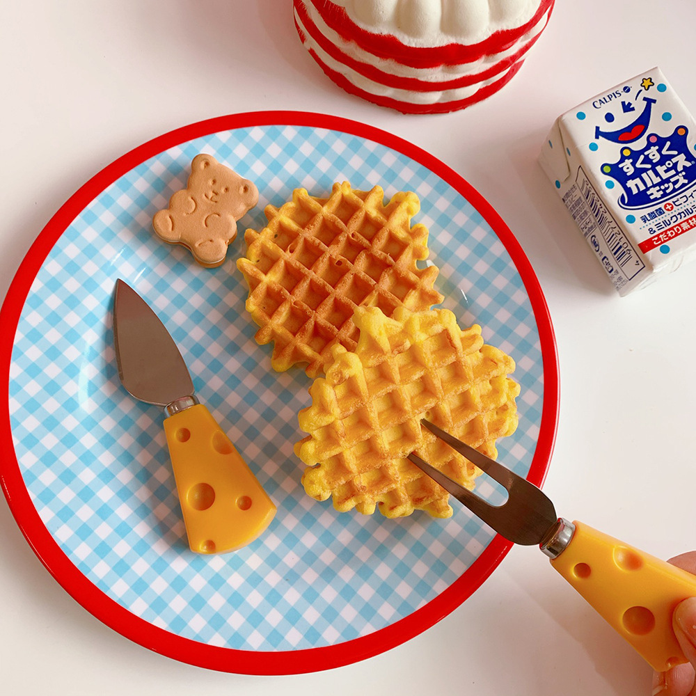 Super Cute Cheese Internet Hot New Knife and Fork Ins Cute Breakfast Tableware Sauce Butter Cake Bread Dessert Small Fork