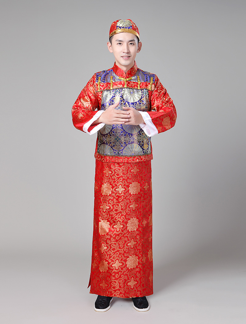 清朝阿哥服装满族古装批发男成人贝勒爷地主年会运动会舞台演出服