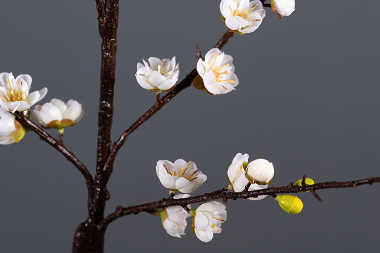 中式禅意腊梅干枝装饰仿真梅花枝会所家居摆放桃花假花直播道具