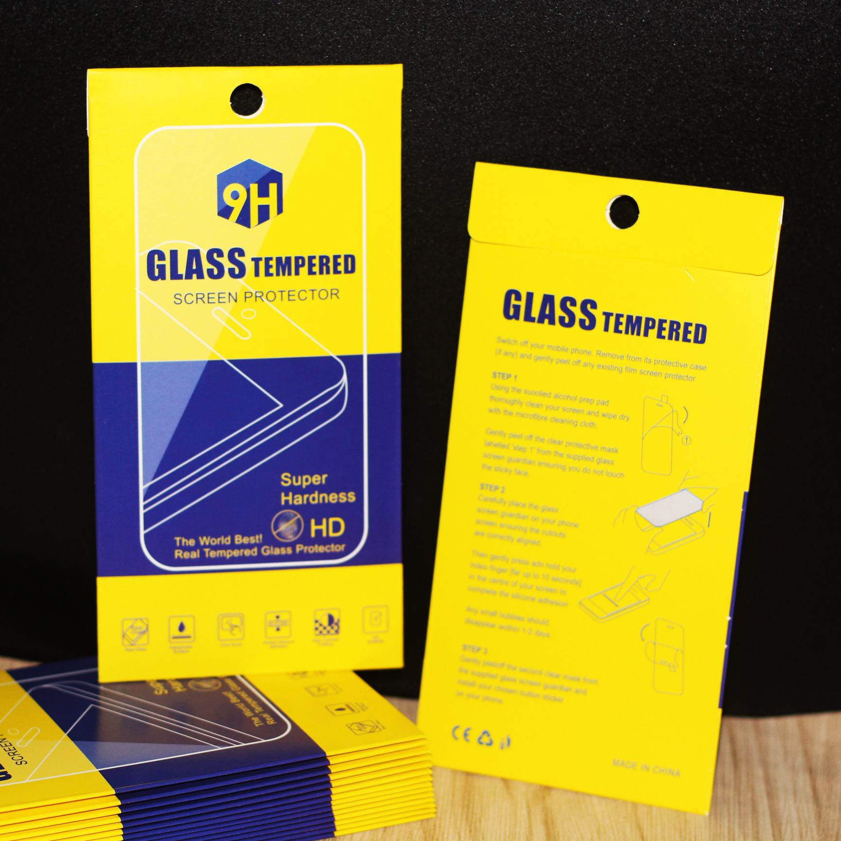 新款现货手机钢化膜包装盒 手机膜包装 中性通用钢化膜紙盒包装