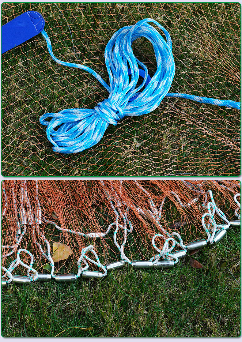 飞盘式鱼网撒网 渔网捕鱼网自动粘网甩网 手抛网