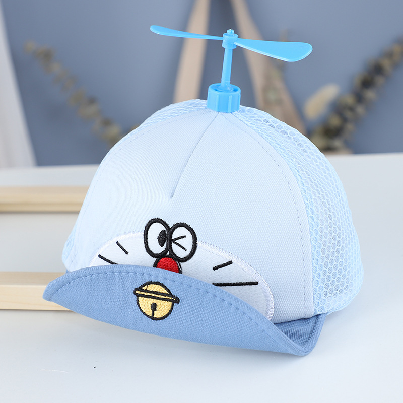 宝宝帽子2020春季新款韩版软檐卡通飞行猫可爱婴儿平沿帽遮阳帽