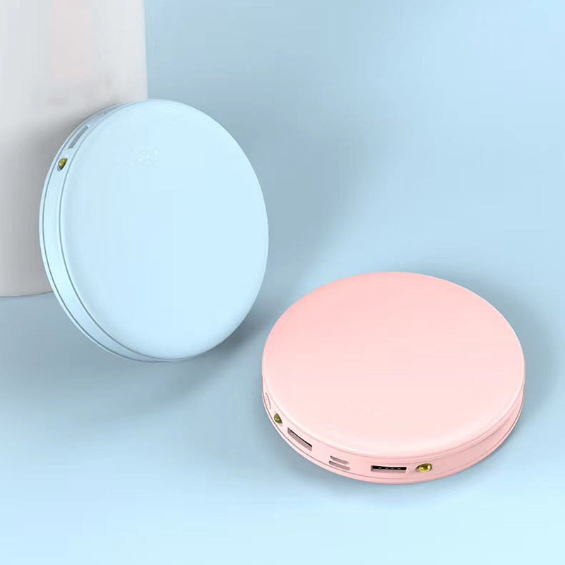 新款10000毫安圆形迷你移动电源10000mah迷你充电宝批发定制logo