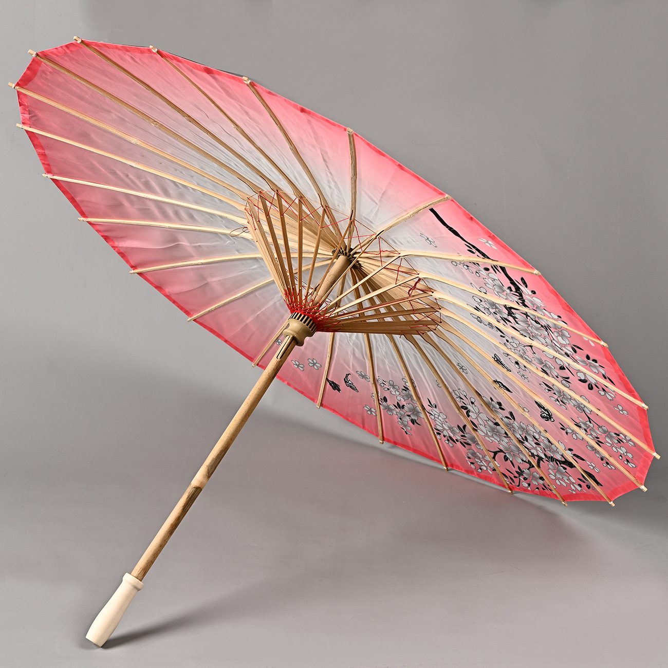 古风渐变色印花丝绸布伞 复古旗袍走秀表演装饰太阳伞厂家直销