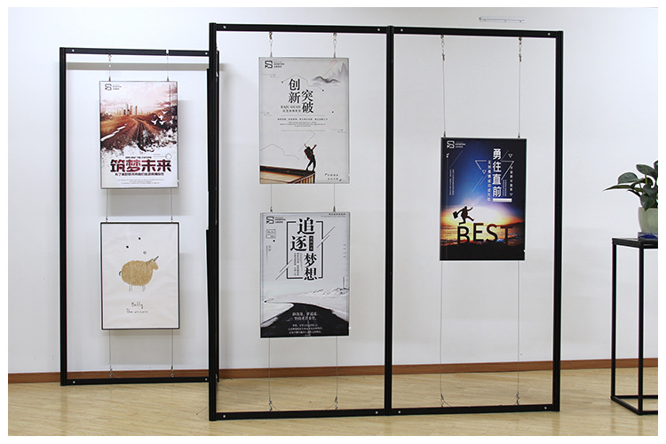 八棱柱书画画展展示架摄影展校园艺术作品展背景展架画廊屏风隔断