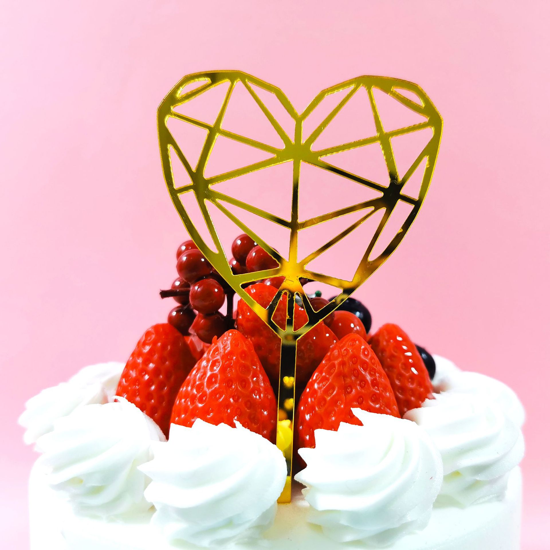 女神亚克力蛋糕插牌 爱心形钻石烘焙蛋糕装饰摆件插旗 亚克力插件