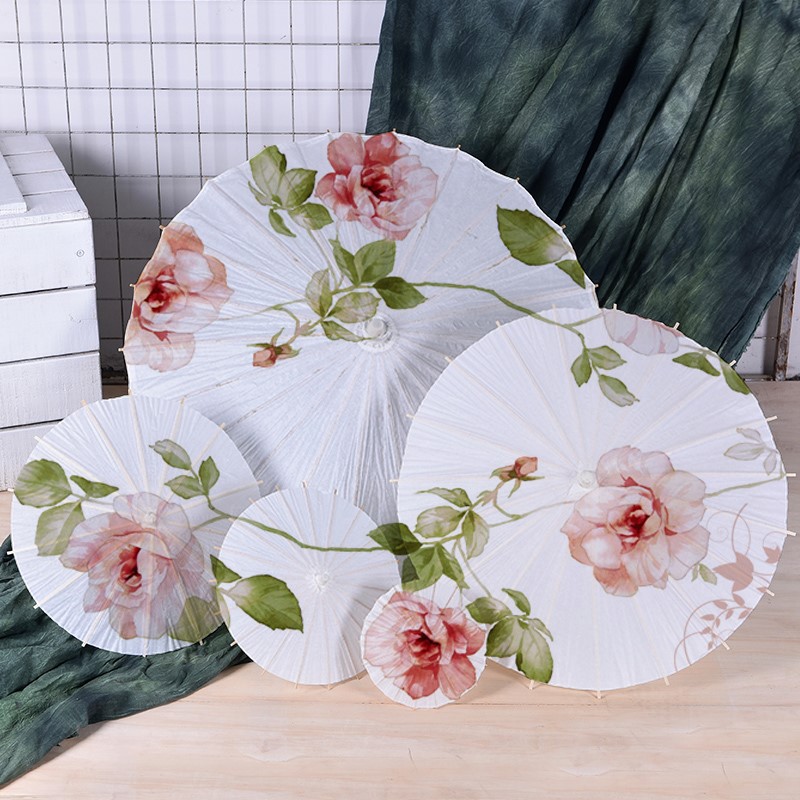 迷你小号手绘油纸伞手工装饰伞儿童diy玩具纯白色纸伞绘画伞