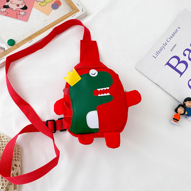 Children's Bag Boys' Crossbody Handsome Dinosaur Chest Bag Korean Style Small Crossbody Bag Cute Baby Outdoor Travel Backpack Fashion