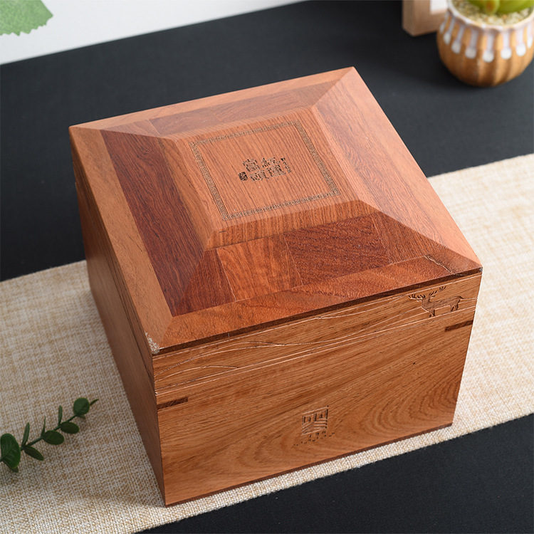 沙比利木天地盖普洱茶叶木盒 厂家定制精美野生红茶包装木质礼盒