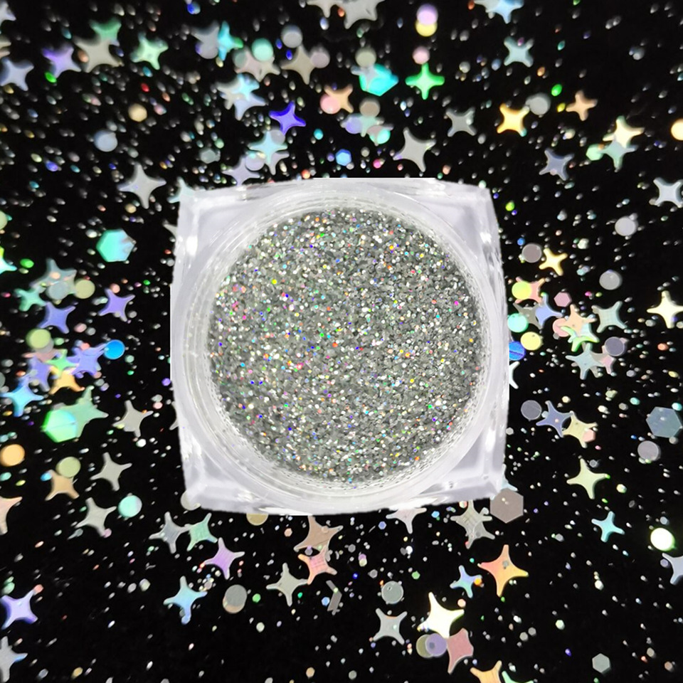 跨境供 超闪镭射亮片 璀璨闪粉 金葱粉 美甲指甲油 幻彩眼妆贴