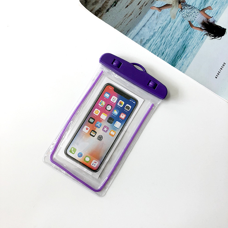 Luminous Outdoor Sports Mobile Phone Bag Sealed Transparent Beach Swimming Cellphone Waterproof Cover Luminous Mobile