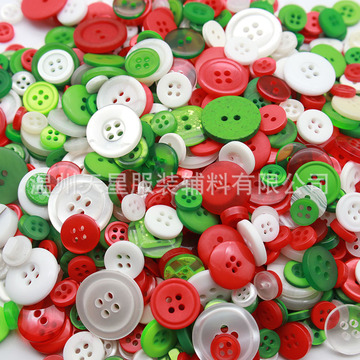 现货混装纽扣库存扣彩色diy钮扣贴画树脂工艺装饰扣圣诞节纽扣画
