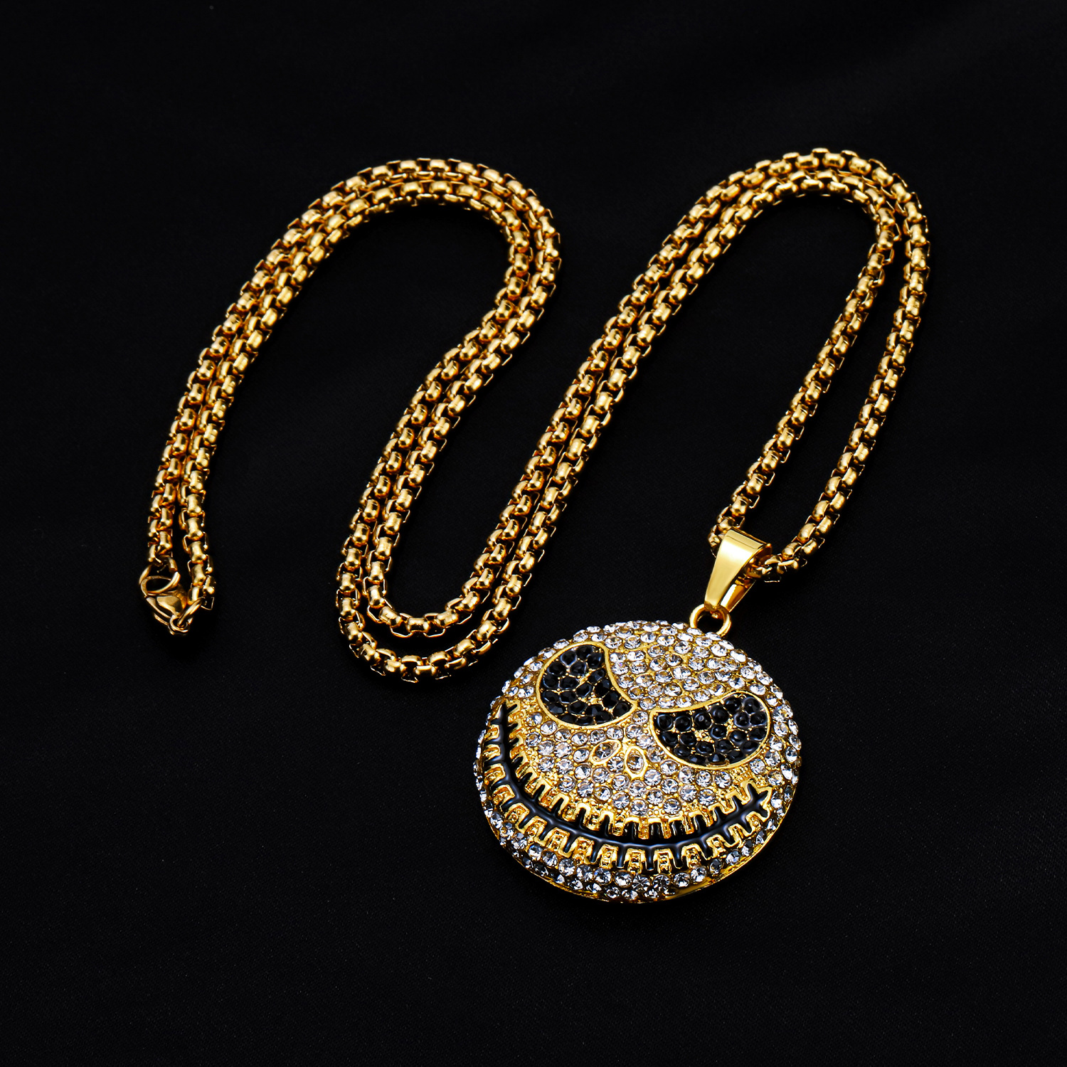 吊坠饰品_欧美男嘻哈饰品合金镶钻惊悚圣诞hiphop嘻哈吊坠现货 - 阿里