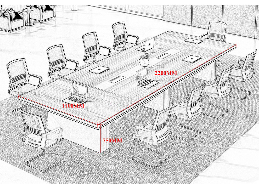 上海震轩办公家具板式会议桌会议室中大型会议桌椅现代简约长条桌