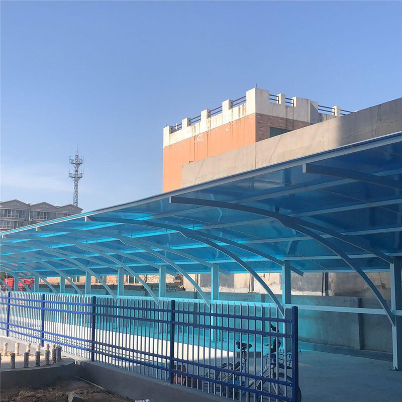 安装阳光板电瓶车棚 户外汽车遮阳遮雨棚停小区车库入口门头雨棚