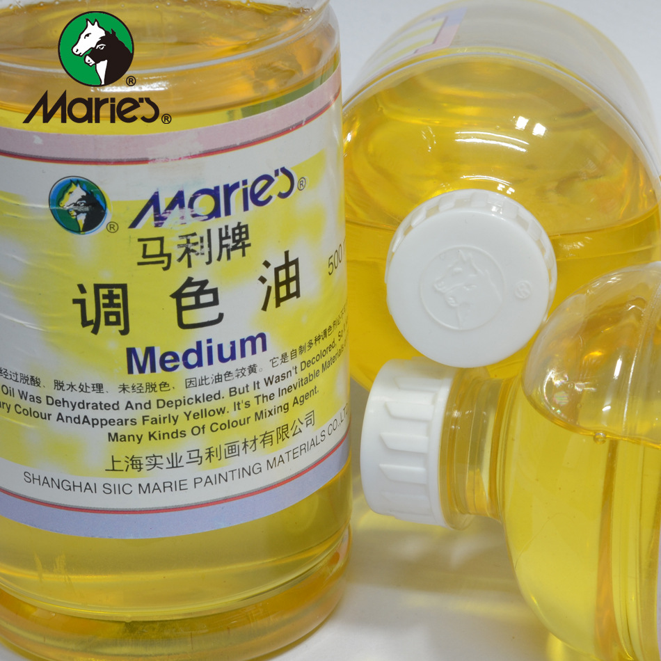 马利727调色油371500学生 瓶装油画媒介剂上光油调和液调色油