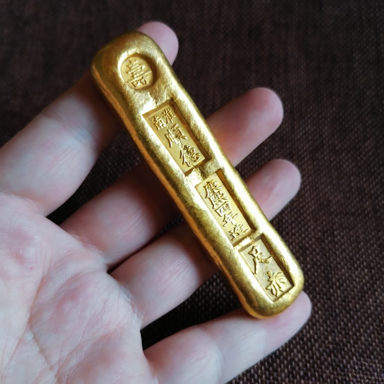 仿古古董古玩金锭 康熙四年造寿字金锭金条金元宝 厂家批发