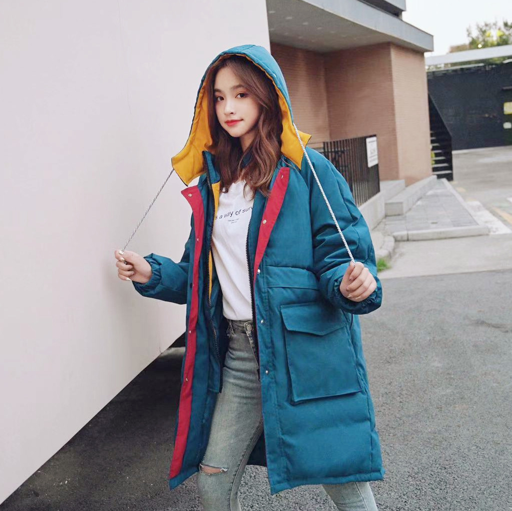 假两件中长款羽绒服女图片