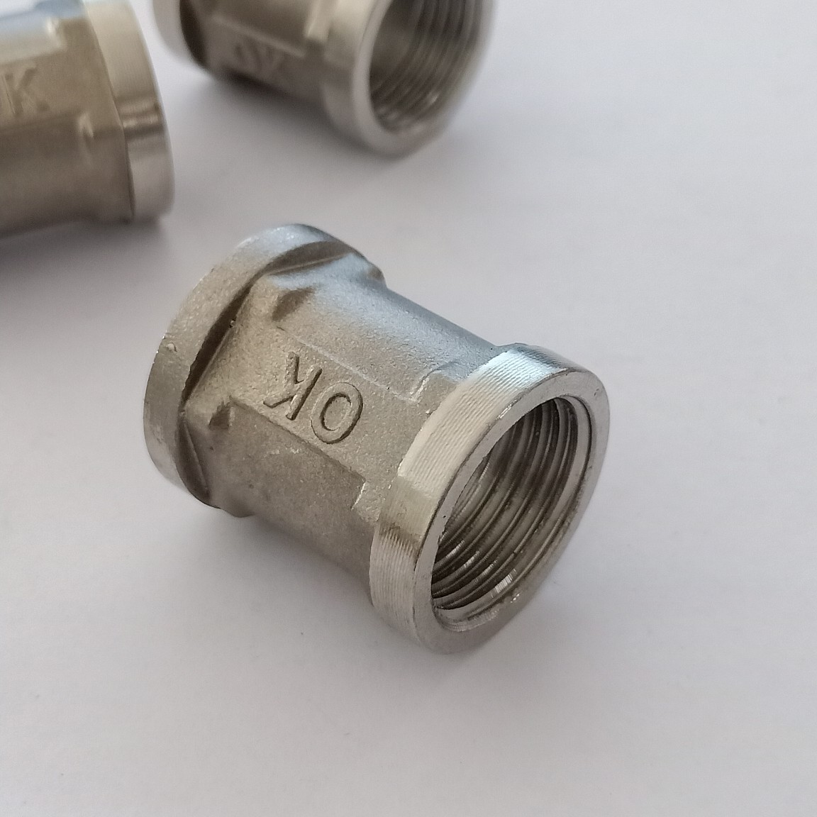 现货4分不锈钢直通双内丝管古对接内螺纹直驳家用水暖管件接头