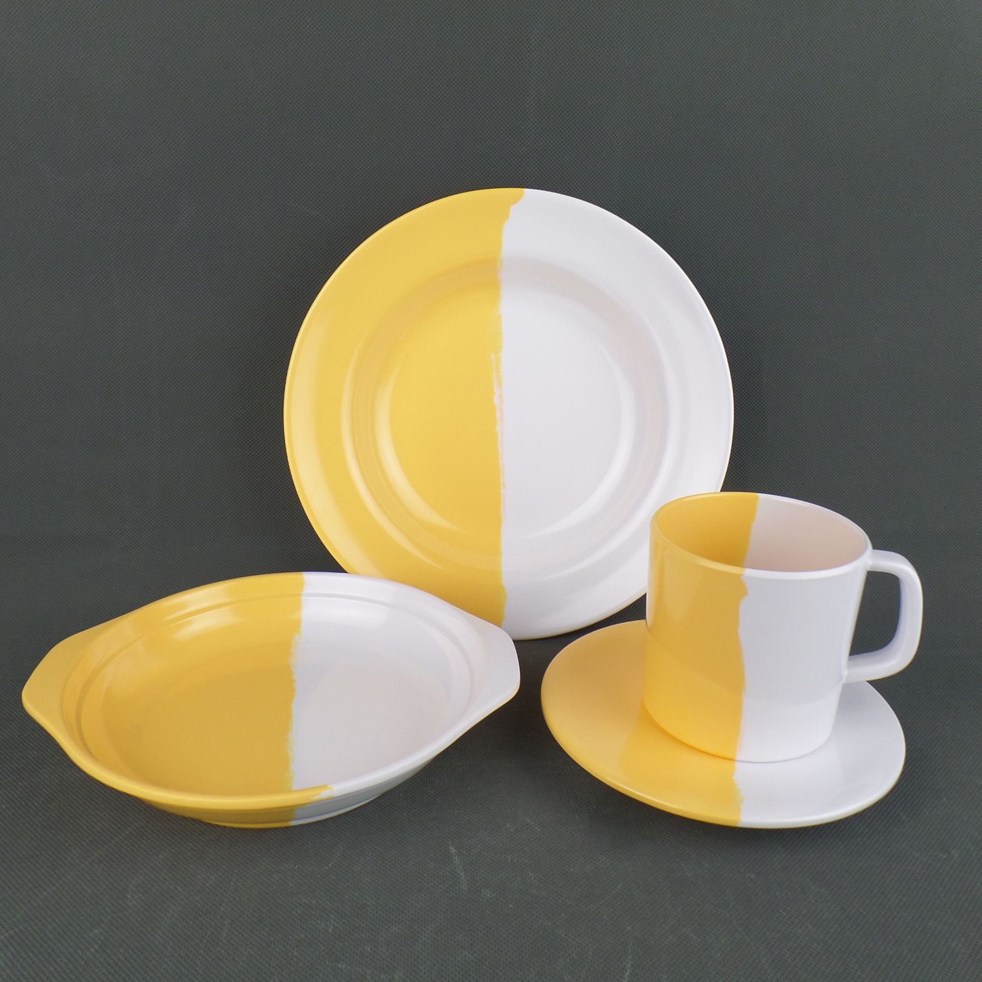 sedex认证工厂直供密胺美耐皿双色餐具 新款双色餐具