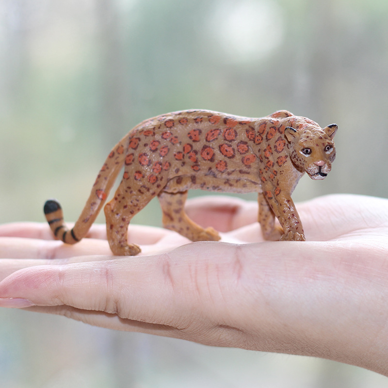 批发仿真野生动物模型花豹手办实心塑胶猎豹公仔摆件儿童早教玩具
