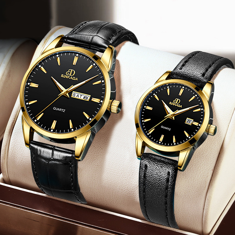 宾卡达手表一件代发热销双日历防水情侣手表非机械表手表女男