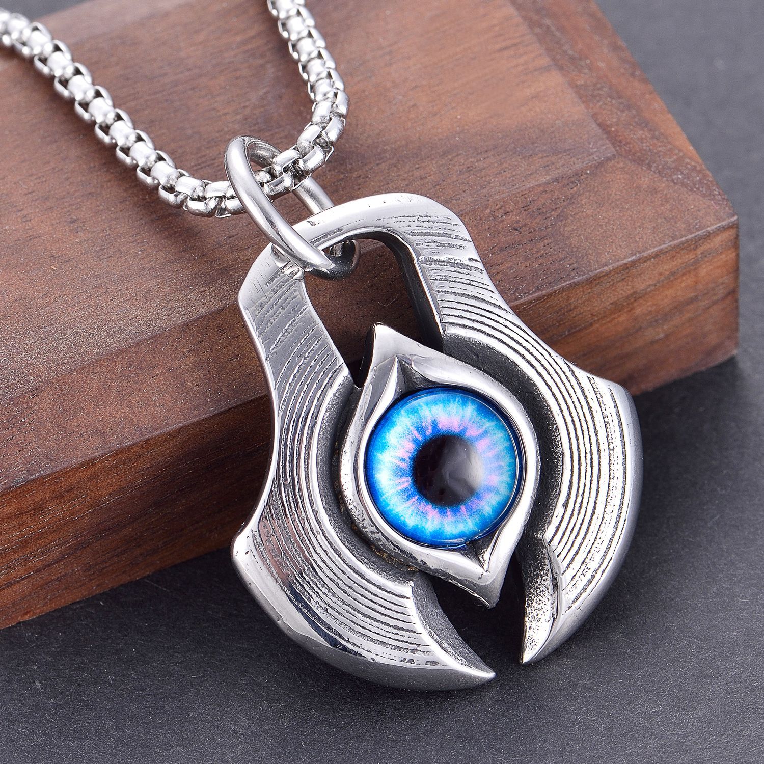 恶魔之眼球吊坠 男士饰品批发 个性不锈钢饰品项链挂件