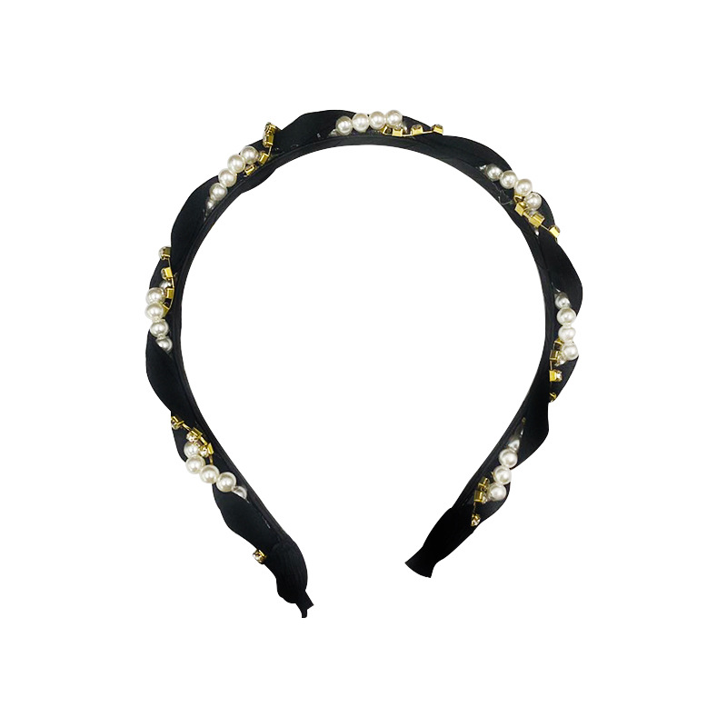 Pearl Woven Headband Super Shiny Crystal Winding Headband Female Hairpin Korean Online Influencer Refined Little Fairy Mori Headwear